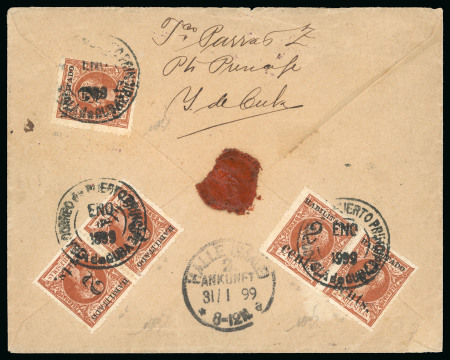 Stamp of United States » U.S. Possessions » Puerto Príncipe 1899 only recorded cover with complete setting and is also the only known example sent to Germany