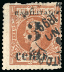 Stamp of United States » U.S. Possessions » Puerto Príncipe 1898 3c on 2m orange-brown, second printing, positions 5, rarest Puerto Principe Provisional