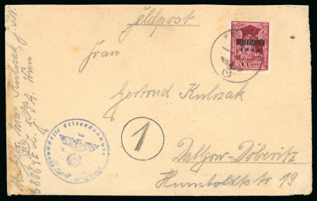 Stamp of Italy » Foreign Occupations of Italian Territories or Under Italian Sovereignty » German Occupation of the Aegean Islands » Inselpost 1945  "Weihnachten 1944" type I Inselpost on cover
