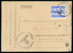 Stamp of Italy » Foreign Occupations of Italian Territories or Under Italian Sovereignty » German Occupation of the Aegean Islands » Inselpost 1945 Leros "Inselpost" blue, serrate perforation, blackish blue-violet overprint on cover