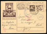 Stamp of Italy » Foreign Occupations of Italian Territories or Under Italian Sovereignty » German Occupation of the Aegean Islands 1944 An exceedingly rare usage of the 30c reply card from Italy to the Dodecanese