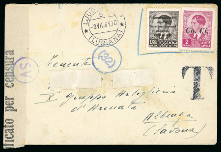 Stamp of Italy » Italian Occupations WWII » Lubiana (Ljubljana) Two franked covers taxed when the overprinted stamps were no longer valid