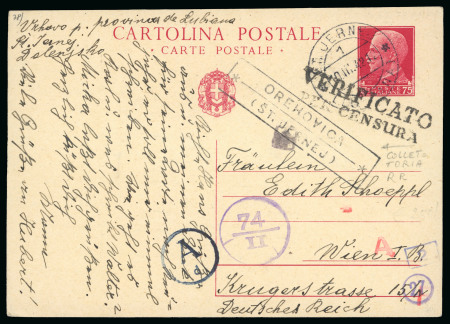 Stamp of Italy » Italian Occupations WWII » Lubiana (Ljubljana) 1942-43 Two stationery postcards to Germany with rare cancellations