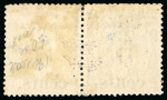 Stamp of United States » U.S. Possessions » Puerto Príncipe 1898 5c on 1/2m blue-green, second printing, position 3 and 4, pair with overprint to selvage
