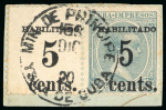 Stamp of United States » U.S. Possessions » Puerto Príncipe 1898 5c on 1/2m blue-green, second printing, position 1 and 2, pair overprint to selvage (190/191)
