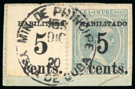 Stamp of United States » U.S. Possessions » Puerto Príncipe 1898 5c on 1/2m blue-green, second printing, position 1 and 2, pair overprint to selvage (190/191)