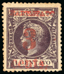 Stamp of United States » U.S. Possessions » Puerto Príncipe 1898 3c on 1c black-violet, fourth printing, position 4, mint, original gum,