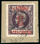 Stamp of United States » U.S. Possessions » Puerto Príncipe 1898 3c on 1c black-violet, fourth printing, position 1, inverted overprint error,