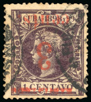 Stamp of United States » U.S. Possessions » Puerto Príncipe 1898 3c on 1c black-violet, fourth printing, position 2, inverted surcharge variety, used