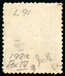 Stamp of United States » U.S. Possessions » Puerto Príncipe 1898 5c on 1c black-violet, fourth printing, position 4, inverted surcharge variety, used,