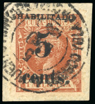 Stamp of United States » U.S. Possessions » Puerto Príncipe 1898 5c on 1m orange-brown, fifth printing, position 1, error of surcharge incorrectly applied to 1m orange-brown, 