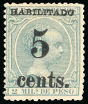 Stamp of United States » U.S. Possessions » Puerto Príncipe 1898 5c on 2m blue-green, fifth printing, position 2, mint, fresh, vibrant colour, 