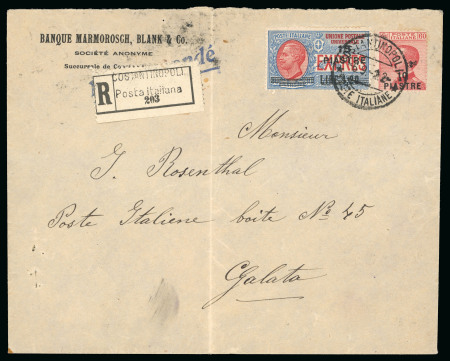 Stamp of Italy » Missions, Post Offices and Postal History Abroad » Constantinople 1922 Cover to Galata, 10pi on 60c (scarce) and express 15pi on 1,20pi on 30c