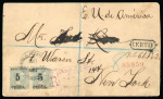 Stamp of United States » U.S. Possessions » Puerto Príncipe 1899 (January) Registered cover to New York the unique fifth printing pair on an international registered cover