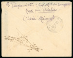 Stamp of Italy » Missions, Post Offices and Postal History Abroad » Anatolia 1919 Cover with two Rhodes 10c tied  by "Posta Militare Italiana/Adalia" in blue