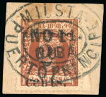 Stamp of United States » U.S. Possessions » Puerto Príncipe 1898 2c on 2m orange-brown, first printing, position 5, used, piece by a spectacular military station Puerto Principe