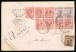 Stamp of Italy » Missions, Post Offices and Postal History Abroad » Anatolia » Civilian P.O. in Scalanova 1922 Registered cover with "Leoni" 10c (7) and Michetti" 40c & 50c (2)