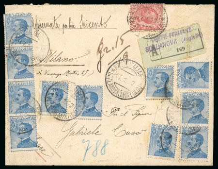 Stamp of Italy » Missions, Post Offices and Postal History Abroad » Anatolia » Civilian P.O. in Scalanova 1922 The only insured cover known from the Scalanova P.O.
