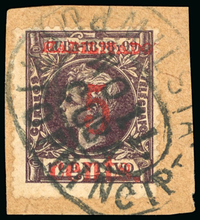 Stamp of United States » U.S. Possessions » Puerto Príncipe 1898 5c on 1c black-violet, fourth printing, position 2