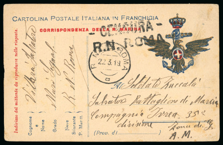 Stamp of Italy » Missions, Post Offices and Postal History Abroad » Russian Revolution and Civil War » Black Sea 1919 Postcard form the R.N. "Roma" in Odessa