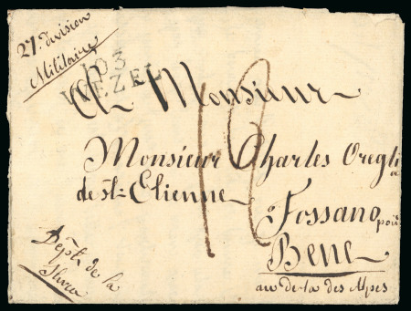 Stamp of Italy » Missions, Post Offices and Postal History Abroad » The "Grande Armée" in Russia 1812 (Jan 13) Entire letter from Orsoy (Rhine Confederation)