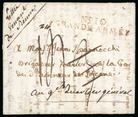 Stamp of Italy » Missions, Post Offices and Postal History Abroad » The "Grande Armée" in Russia 1817 (Jan 13) Entire letter from Siena to an official in the H.Q. in Poland, "N° 10/GRANDE ARMÉE"