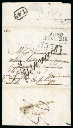 Stamp of Italy » Missions, Post Offices and Postal History Abroad » The "Grande Armée" in Russia 1813 (July 30) Incoming entire letter from Pistoia to Prussia with deboursé postmark