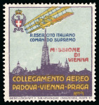 Stamp of Italy » Missions, Post Offices and Postal History Abroad » Austria 1919 Two covers from and to the Airfield of aspern with "Missione di Vienna-Collegamento Aereo Padova-Vienna-Praga" 
