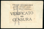 Stamp of Italy » Missions, Post Offices and Postal History Abroad » Austria 1919 The Trieste Vienna "special courier" through teh Chamber of Cmmerce in Trieste and the Italian Mission in vienna
