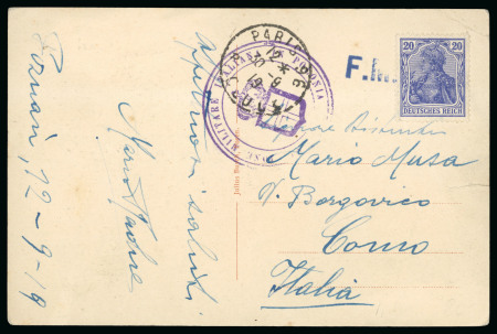 Stamp of Italy » Missions, Post Offices and Postal History Abroad » Poland 1919 (Sept 12) Postcard from Poznan (formerly Posen in German Eastern Prussia from teh Italian Mission in Poland