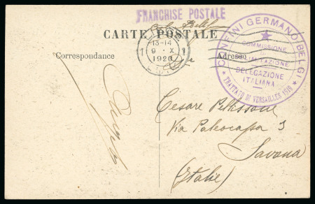 Stamp of Italy » Missions, Post Offices and Postal History Abroad » Belgium 1920 (Sept-Oct) Two postcards from the Italian Boundary Commission between Germany and Belgium