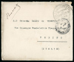 Stamp of Italy » Missions, Post Offices and Postal History Abroad » Plebiscite of Allenstein 1920 Stampless cover and postcard to Italy from the Italian Delegation in teh Interallied Commission with British F.P.O. cds