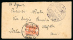 Stamp of Italy » Missions, Post Offices and Postal History Abroad » Plebiscite of Saarland 1934-35 Small envelope and postcard showing "Comando Truppe Italiane nella Saar", one taxed