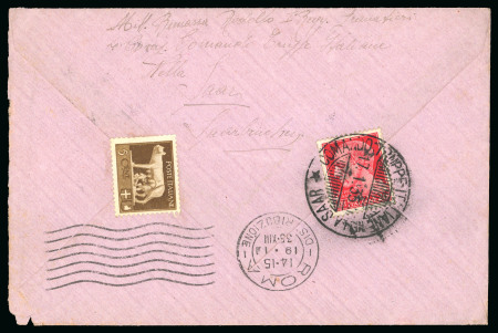 Stamp of Italy » Missions, Post Offices and Postal History Abroad » Plebiscite of Saarland 1935 Two covers from Saarland, one sent at 25c concessionary rate, the other fee of charge