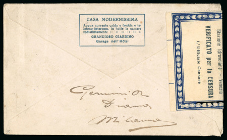 Stamp of Italy » Italian Occupations WWI » Venezia-Giulia 1917, lettera con censura intestata alla "Stazione Idrovolanti - Venezia"