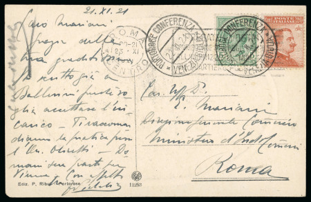 Stamp of Italy » Italian Occupations WWI » Venezia-Giulia 1921 cartolina col bollo "Portorose Conferenza/Venezia Giulia"