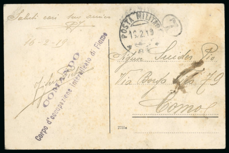 Stamp of Italy » Italian Occupations WWI » Fiume 1918-19, gruppo di cinque cartoline, di cui due soprastampate
