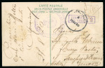 Stamp of Italy » Missions, Post Offices and Postal History Abroad » Palestine 1920 (Aug 28) Postcard with "Distaccamento Italiano C.C. R.R. di Gerusalemme/Comando" double circle