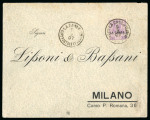 Stamp of Italy » Missions, Post Offices and Postal History Abroad » Crete 1907 (Sept 9) Cover to Milan franked at double external