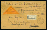 Stamp of Italy » Missions, Post Offices and Postal History Abroad » Smyrna Large registered cash-on-delivery cover to Denmark, a unique and most spectacular usage.