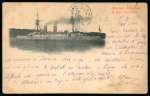 Stamp of Italy » Missions, Post Offices and Postal History Abroad » China » The Boxer War » Via French Post Office 1900 Illustrated "R. Nave Fieramosca" postcard sent via the CIP and french P.O., interesting text