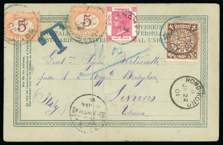 Stamp of Italy » Missions, Post Offices and Postal History Abroad » China » The Boxer War » Via British Post Office 1901 A probably unique three-country combination franking