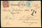 Stamp of Italy » Missions, Post Offices and Postal History Abroad » China » The Boxer War » Via British Post Office 1901 Postcard to Italy underfranked by 2c by the British P.O., in combination with China 2c