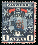 Stamp of Kenya, Uganda and Tanganyika » British East Africa 1897 2 1/2a Provisional on 1a with overprint types 12, 13, and 14, group incl. the three types both mint and used