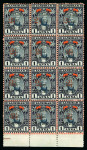 Stamp of Kenya, Uganda and Tanganyika » British East Africa 1897 2 1/2a Provisional on 1a mint lower marginal block of 12 showing all three overprint types