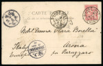 Stamp of Italy » Missions, Post Offices and Postal History Abroad » China » The Boxer War » Via French Post Office 1904 A very rare combination between the C.I.P. cds of Shanghai and the French P.O. "Mouchon" stamp from an Italian seaman