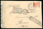 Stamp of Italy » Missions, Post Offices and Postal History Abroad » China » 1917-22 Italian Post Office in China 1918 Cover from Peking to the "Irredentisti" Committee in Rome, "Pechino" 20c