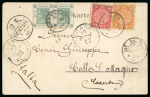 Stamp of Italy » Missions, Post Offices and Postal History Abroad » China » The Boxer War » Via British Post Office 1902 China-Hong Kong mixed franking on postcard from an Italian soldier