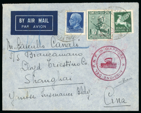 Stamp of Italy » Missions, Post Offices and Postal History Abroad » China » The Fascist Party Mission in China and Japan 1938 Incoming mail in China to the Italian Fascist Party Mission in Japan