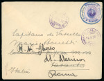 Stamp of Italy » Missions, Post Offices and Postal History Abroad » China » The Second Sino-Japanese War 1938 A very rare usage of the Battalion handstamp in conjunction with a warship cds on cover